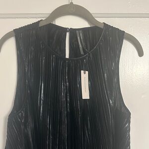 Anthropologie Black Pleated Sleeveless Camisole